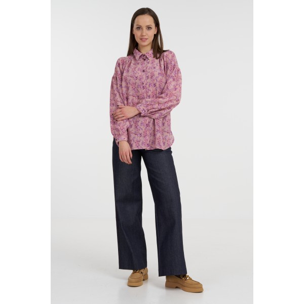 Blusa in seta rosso