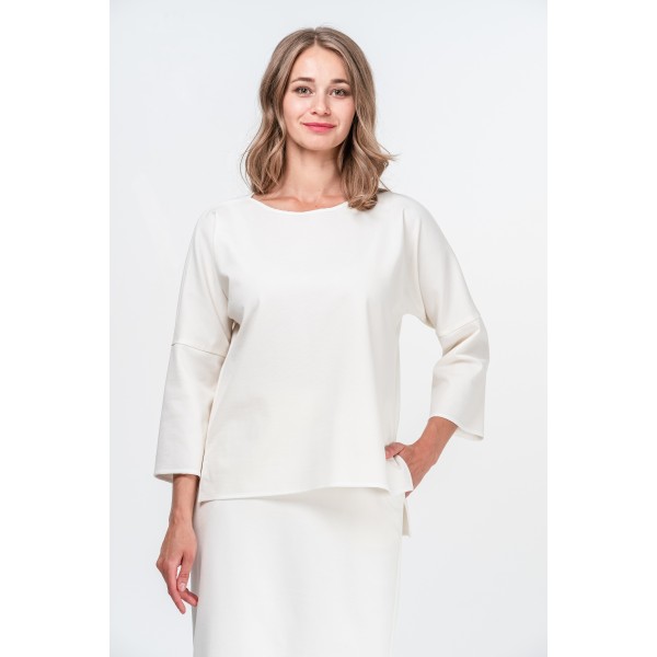 Blusa in lana bianco