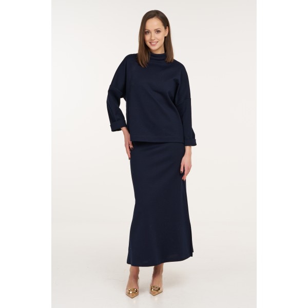 Bluse navy in cotone