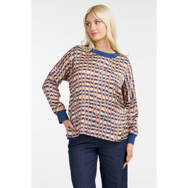 Blusa rosa stampa