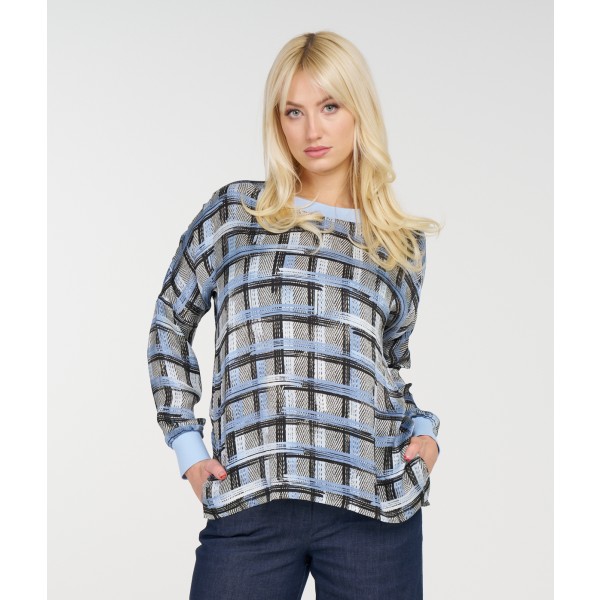 Blusa stampa blu