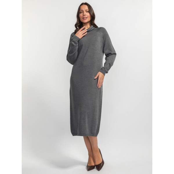 Wool dress midi grey