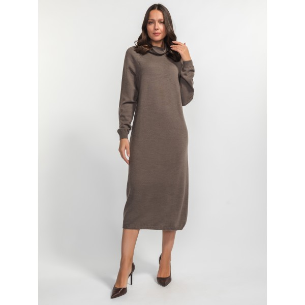 Dress merino wool brown